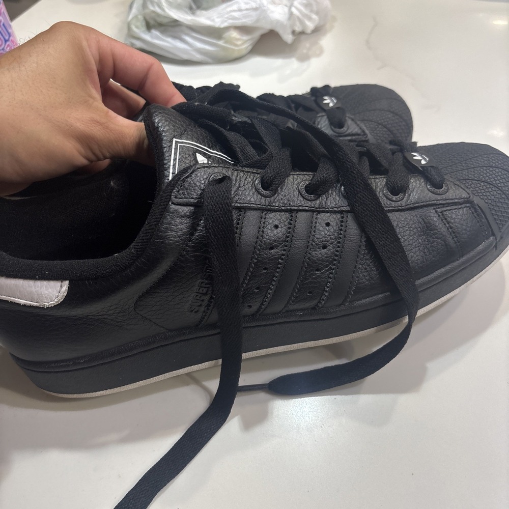 Size 13 - Adidas Superstar 2 Double Black White